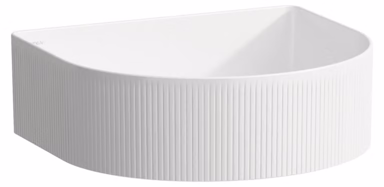 LAUFEN Sondeur courant pour lavabo avec texture, sans trou pour robinet, sans trop-plein, 410x365mm, avec couvercle en céramique pour robinet de vidange, blanc, H8123434001121, H8123434001121