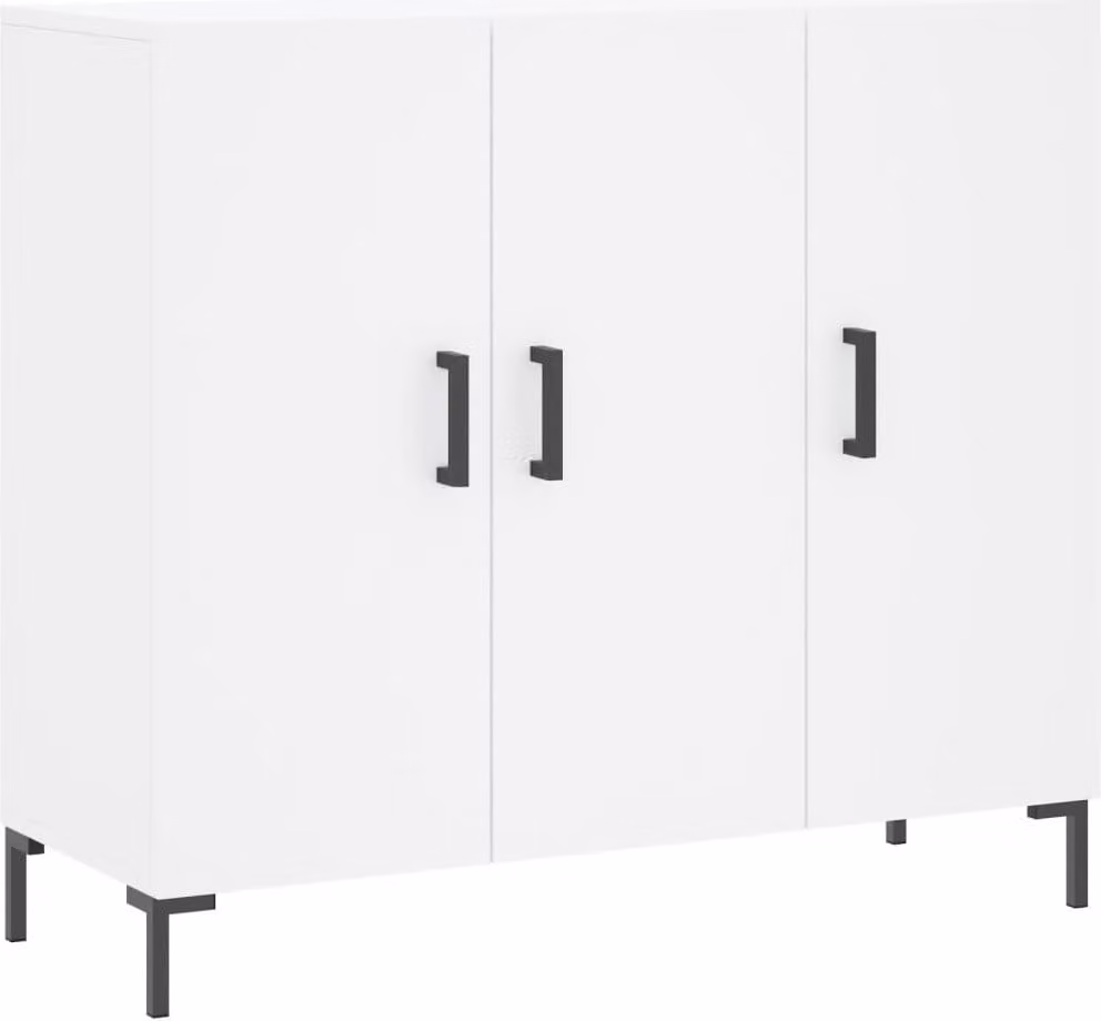 Credenza Bianca 90x34x80 cm in Legno Multistrato