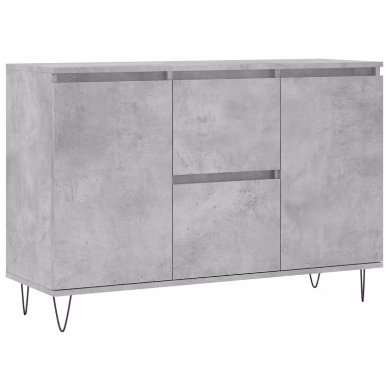 Credenza Grigio Cemento 101,5x35x70 cm in Legno Multistrato