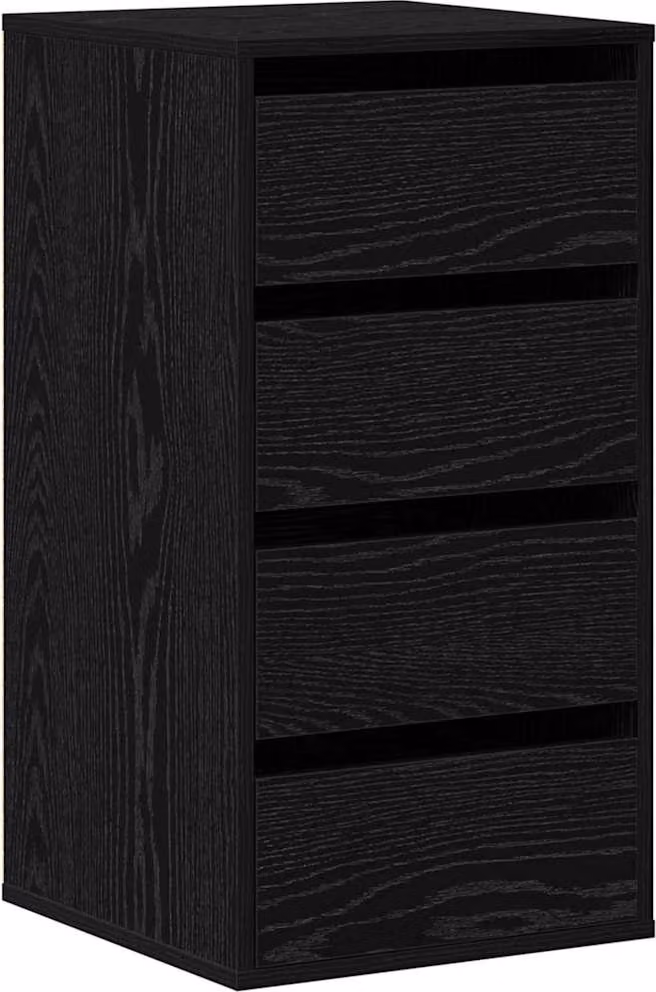 Mobile con Cassetti Nero 40 x 41 x 76 cm Legno multistrato