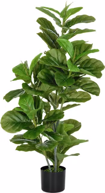 HOMCOM Pianta Artificiale di Ficus con 90 Foglie in PEVA, Vaso in PP, Decorazione per Soggiorno, 15x15x110 cm, Verde   Aosom Italy
