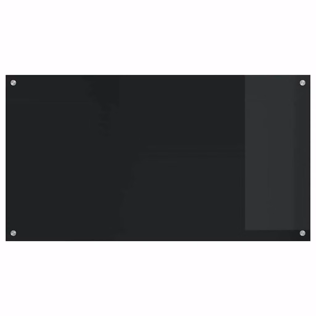 Set di 2 paraschizzi per cucina HELLOSHOP26 in vetro nero lucido, L 110 cm x H 60 cm – 2