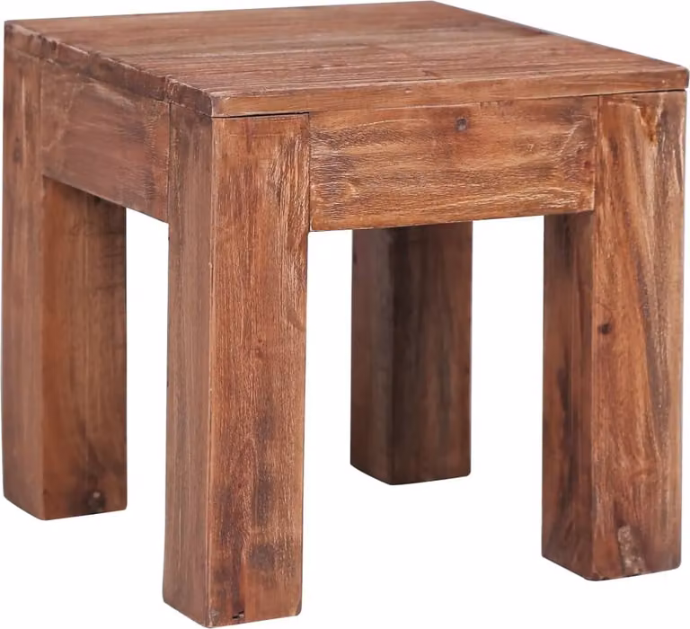 Tavolino The Living Store 30x30x30 cm in legno massiccio antico