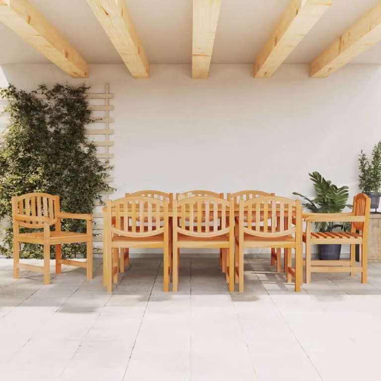 Maison Exclusive - Set da pranzo da giardino in legno massello di teak, 9 pezzi