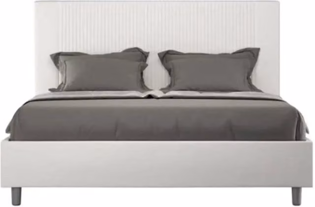 Letto matrimoniale contenitore Ityhome Goya imbottito in similpelle bianco L/P/H: 160 x 210 x 122 cm