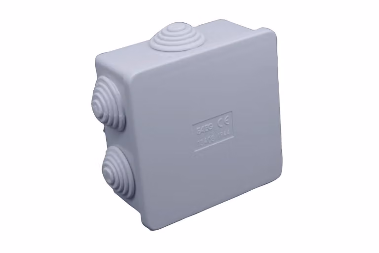 Scatola stagna cassetta di derivazione quadrata con coperchio a pressione 80x80x40mm con 6 passacavi IP44 FAEG- FG13403