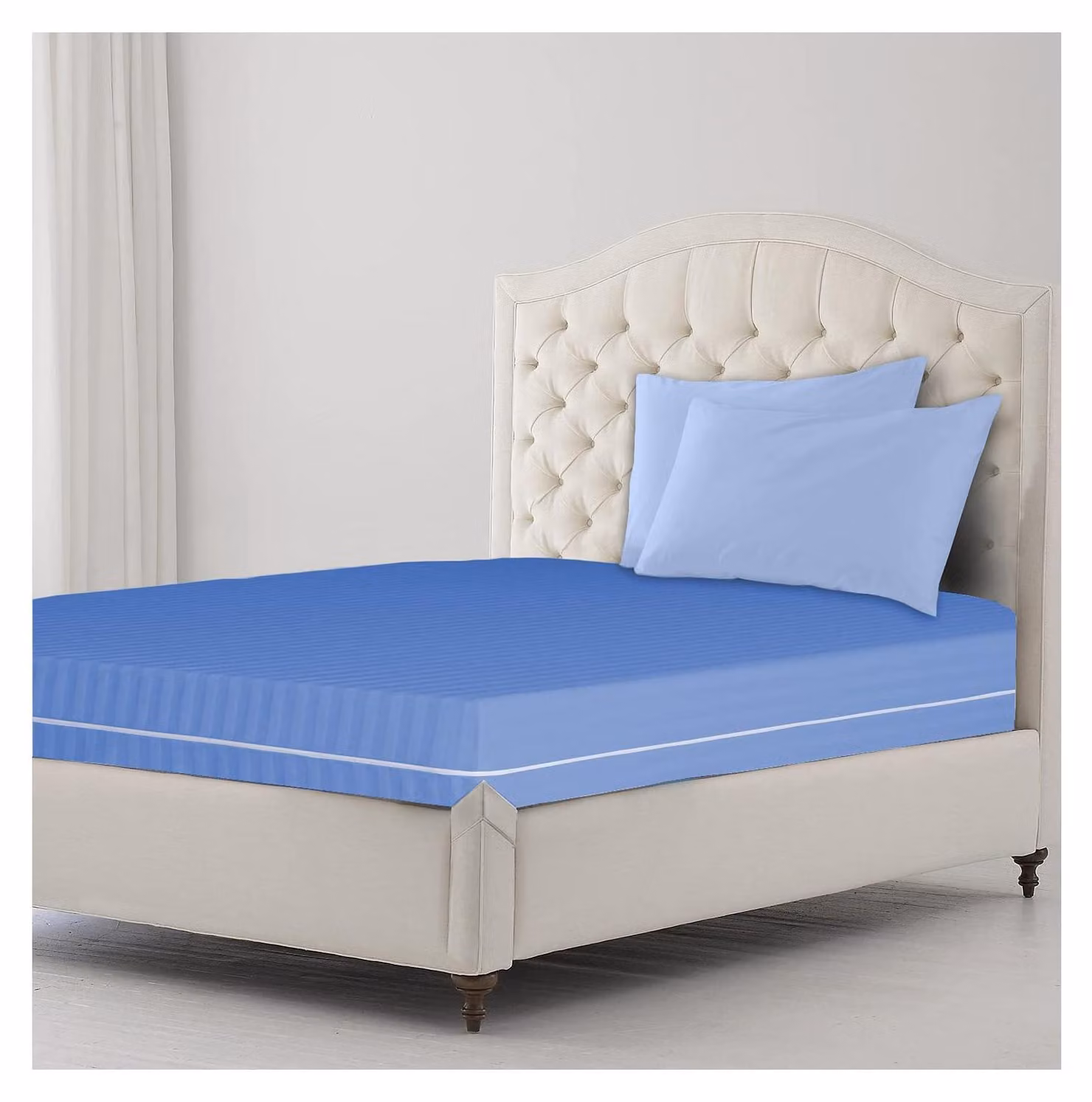 Coprimaterasso impermeabile con cerniera, misura Super King, colore blu