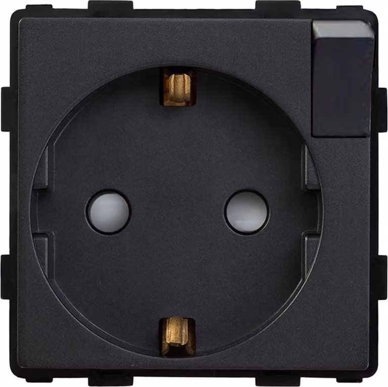 Inserto per presa multipla 230 V nero con interruttore RTX SH