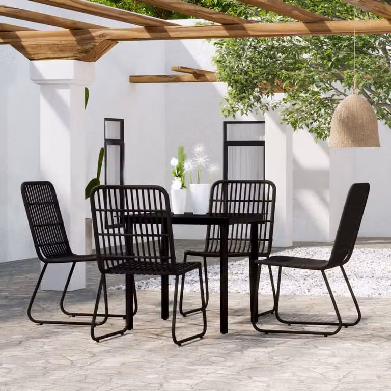 Maison Exclusive - Set da Pranzo da Giardino 5 pz Nero