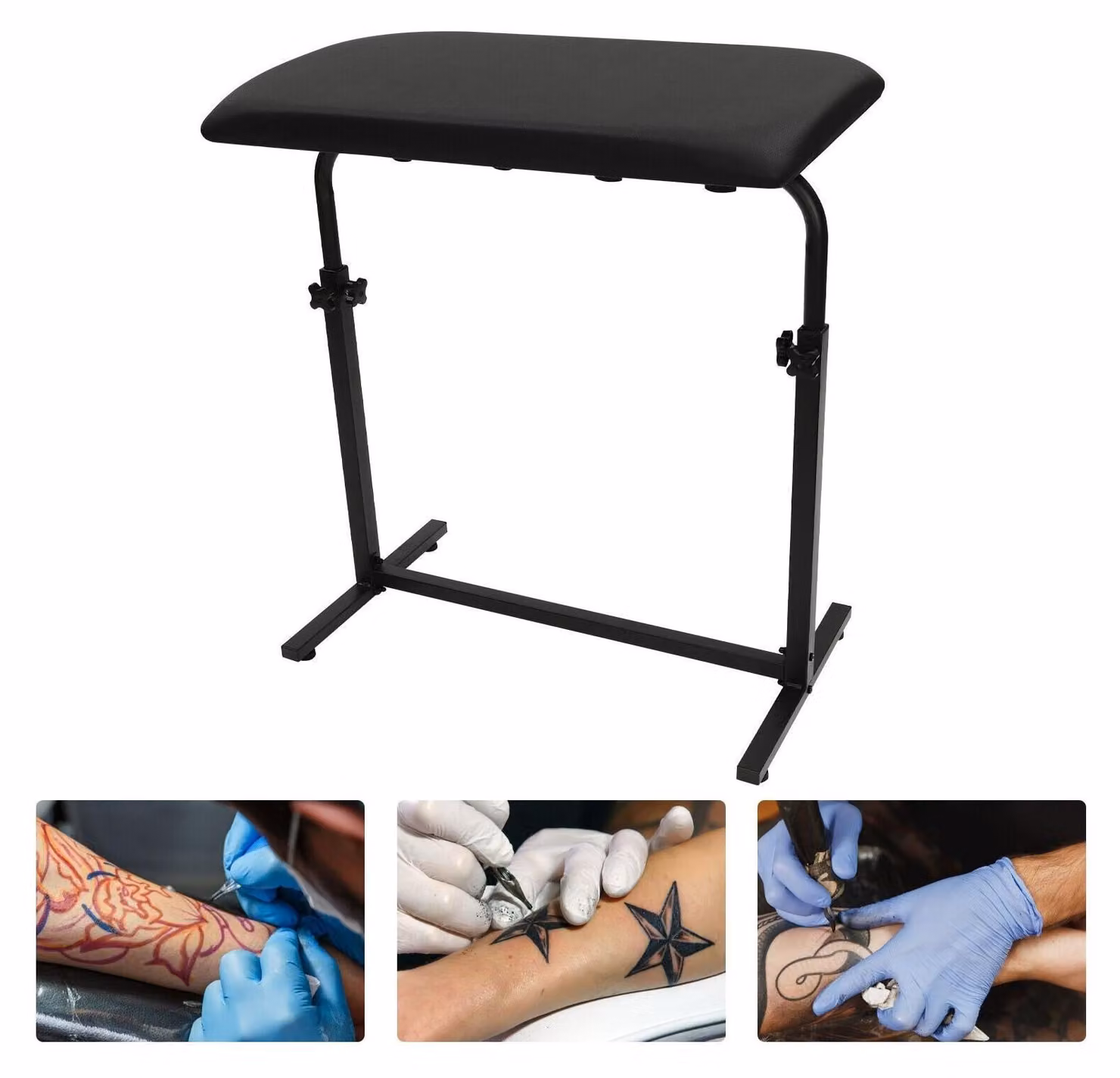 Bracciolo e poggiapiedi regolabili con ampio cuscino - Poggiapiedi ergonomico nero