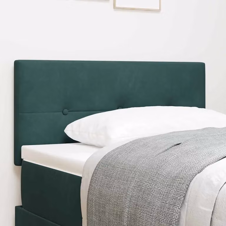 Testiera per letto vidaXL in velluto verde con struttura in legno di pino, Larghezza: 80 cm