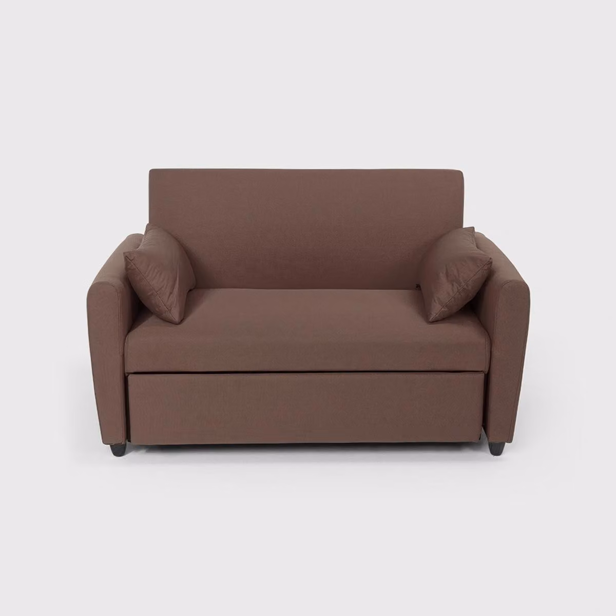Divano letto a 2 posti allungabile Porto Rico, design moderno in tessuto - marrone