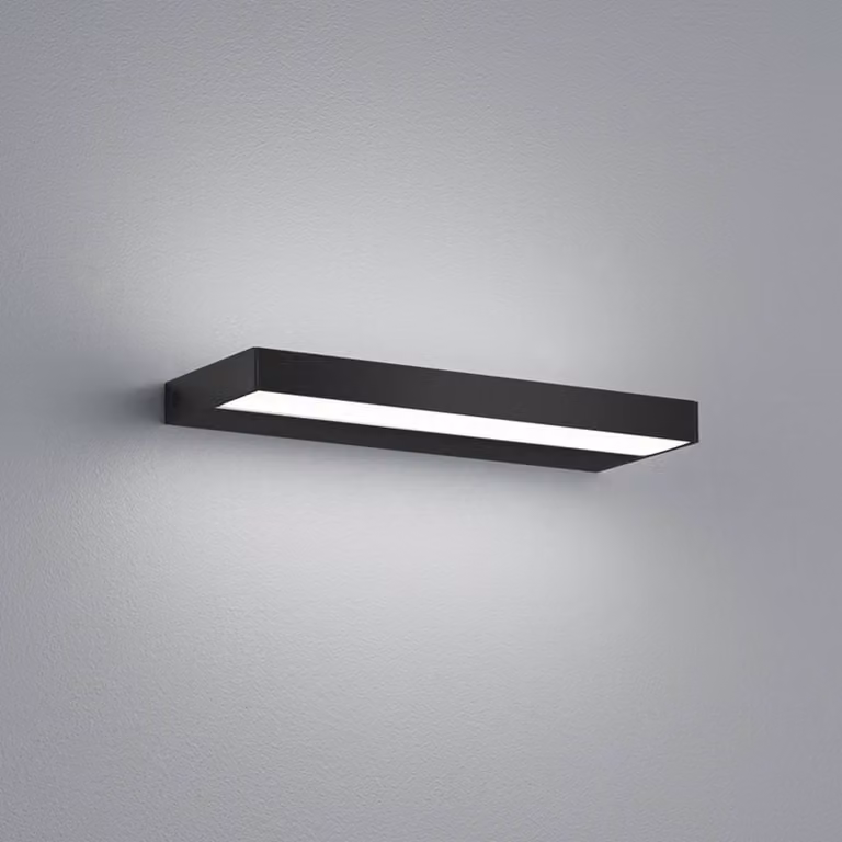 Helestra Applique da parete a LED Slate, Nero, Bagno, Alluminio, Moderno, Applique a LED