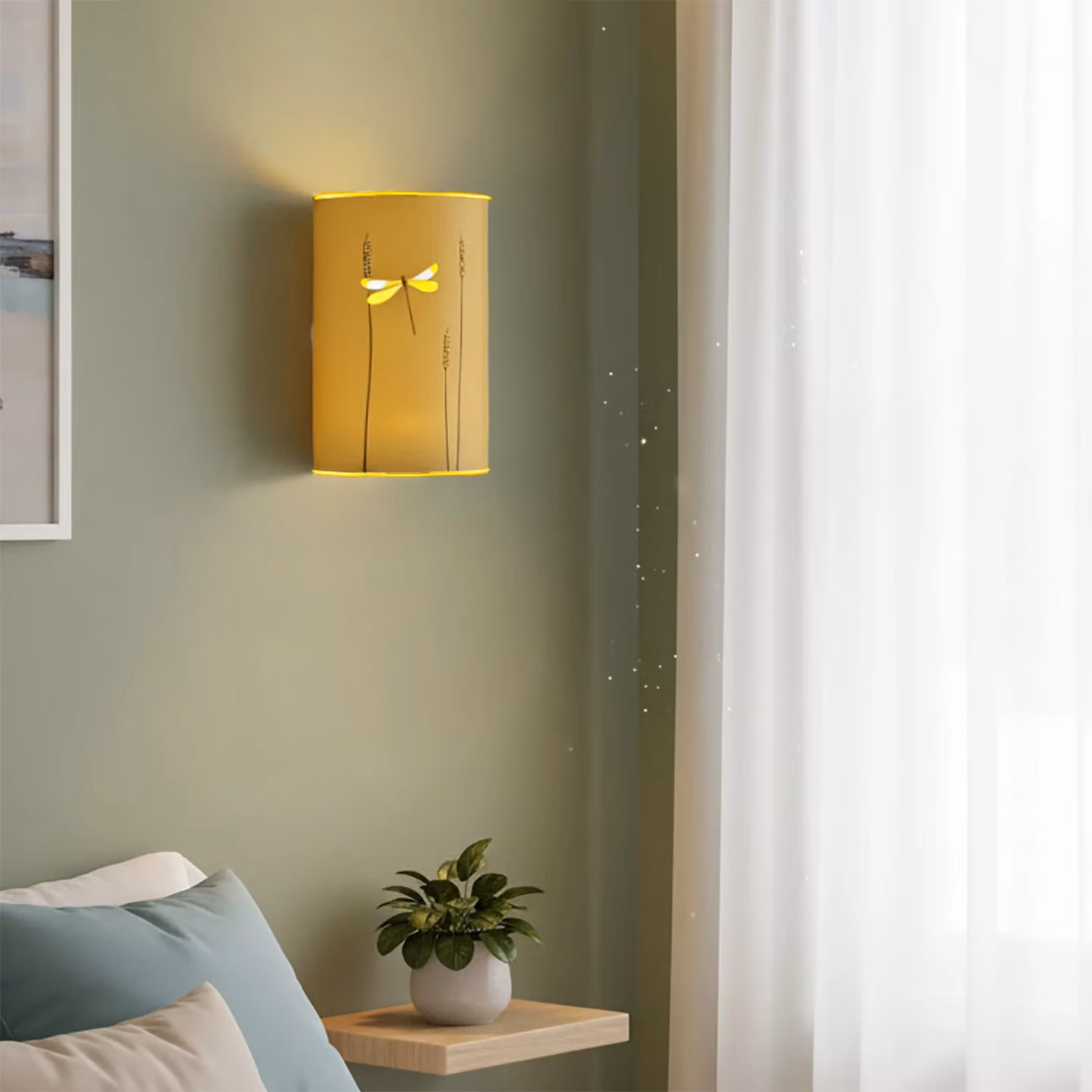 DICTROLUX Lampada LED Secret Dream in Carta Telata Olandese Gialla, Altezza: 20 cm – 2