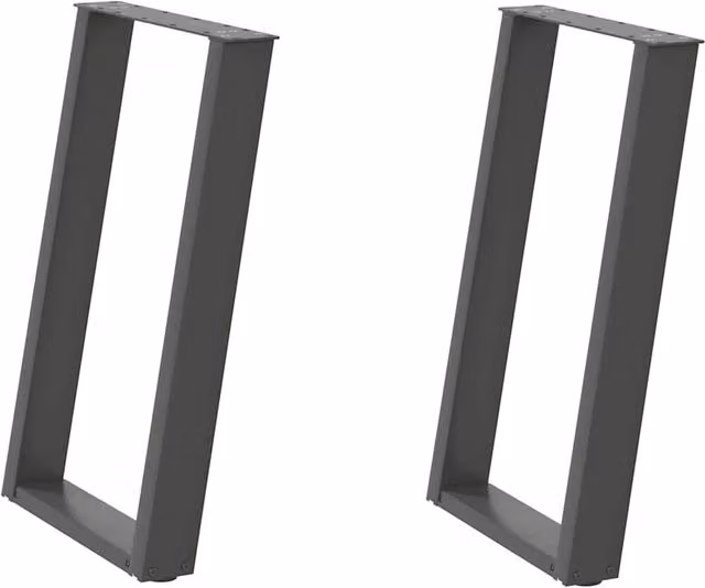 Set di 2 gambe regolabili per tavolo da pranzo a forma di U design moderno 60 x 72-73 cm acciaio antracite 02_0057070