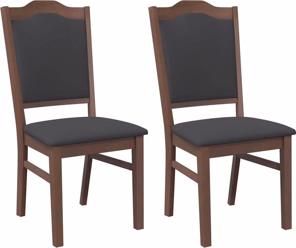 Sedie da Pranzo con Cuscini 2pz Marrone Legno Massello di Hevea