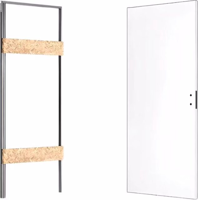Porta battente Ermetika Xreverx filo muro reversibile con serratura magnetica in alluminio bianco L 90 cm x H 210 cm