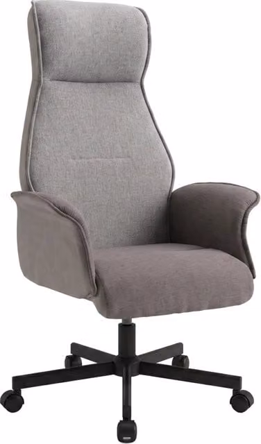 Frankystar Sedia da Ufficio Presidenziale con Poggiatesta e Ruote Girevoli, Grigia, L/P/H: 49 x 70 x 125 cm – 1