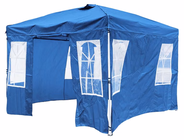 COSTWAY, Gazebo pieghevole pop-up, 300x300 cm, regolabile in altezza, gazebo da giardino con 4 pareti laterali removibili, borsa e sacchi di sabbia, tenda da festa portatile