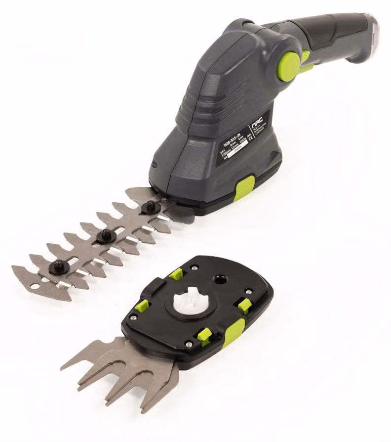 Cesoie a batteria NAC 3,6V, utensile da giardino, taglio preciso, prato e arbusti, impugnatura regolabile, sistema di cambio rapido de, design compatto