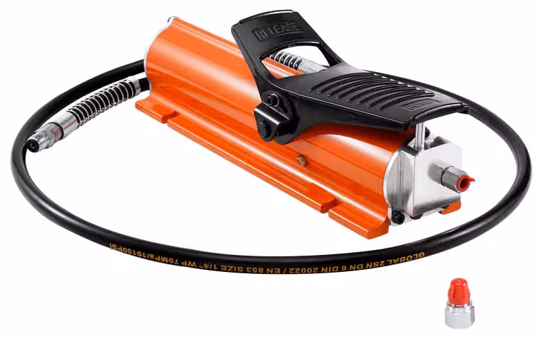 Pompa pneumatica idraulica, 10.000 PSI, serbatoio da 0,69 litri, alluminio, con pedale