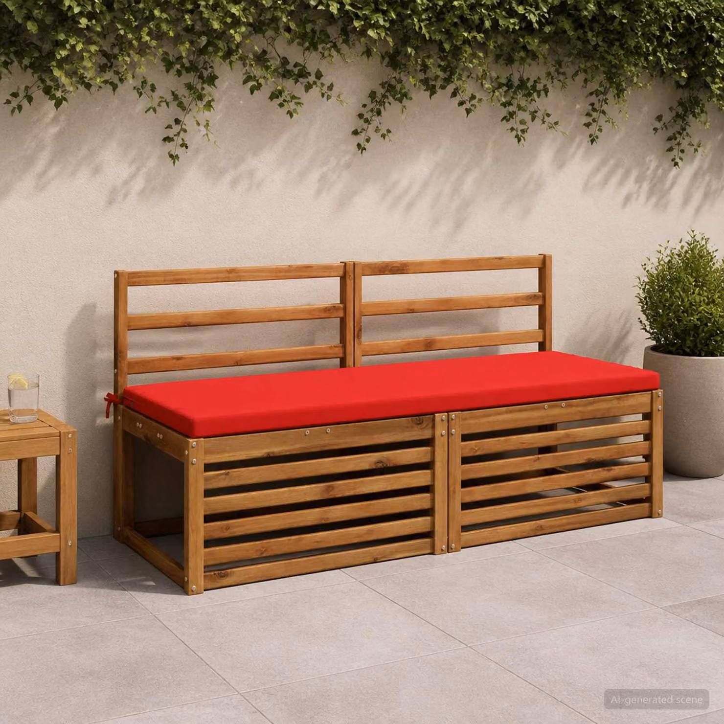 Cuscino per panchina vidaXL SOEST rosso con rivestimento rimovibile e resistente ai raggi UV in poliestere