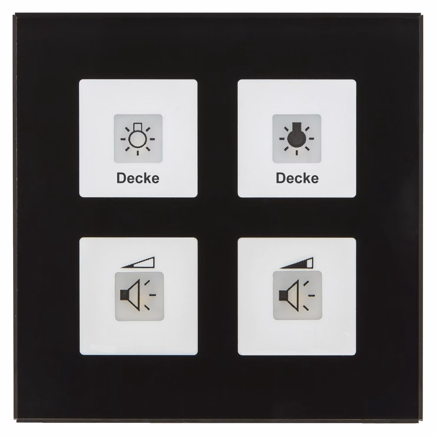 MDT BE-GT04S.01 Pulsante in vetro Plus 4-gang nero (BE-GT04S.01)