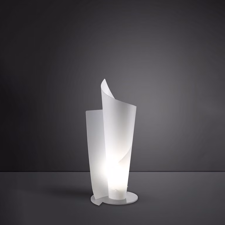 Lampada Da Scrivania-Ufficio Moderna Vela Polilux ® Bianco E Metallo 1 Luce E27
