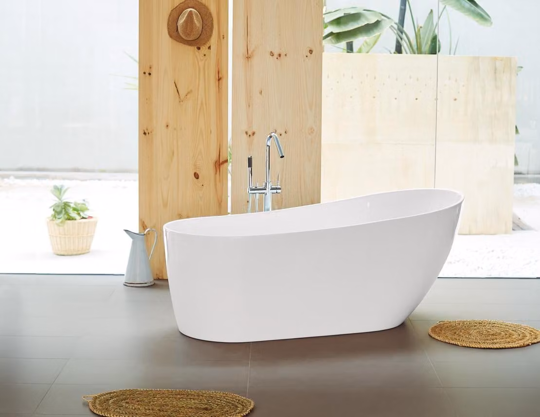 SANYCCES DALIA Vasca da bagno autoportante in acrilico 180 cm x 80 cm x 71 cm h bianco lucido