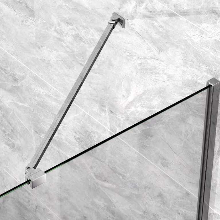 S'AFIELINA Stabilizzatore per box doccia Barra stabilizzatrice in lega di alluminio per box doccia in vetro spessore 5-6mm, regolazione staffa a muro lunghezza 500mm ,2 pezzi