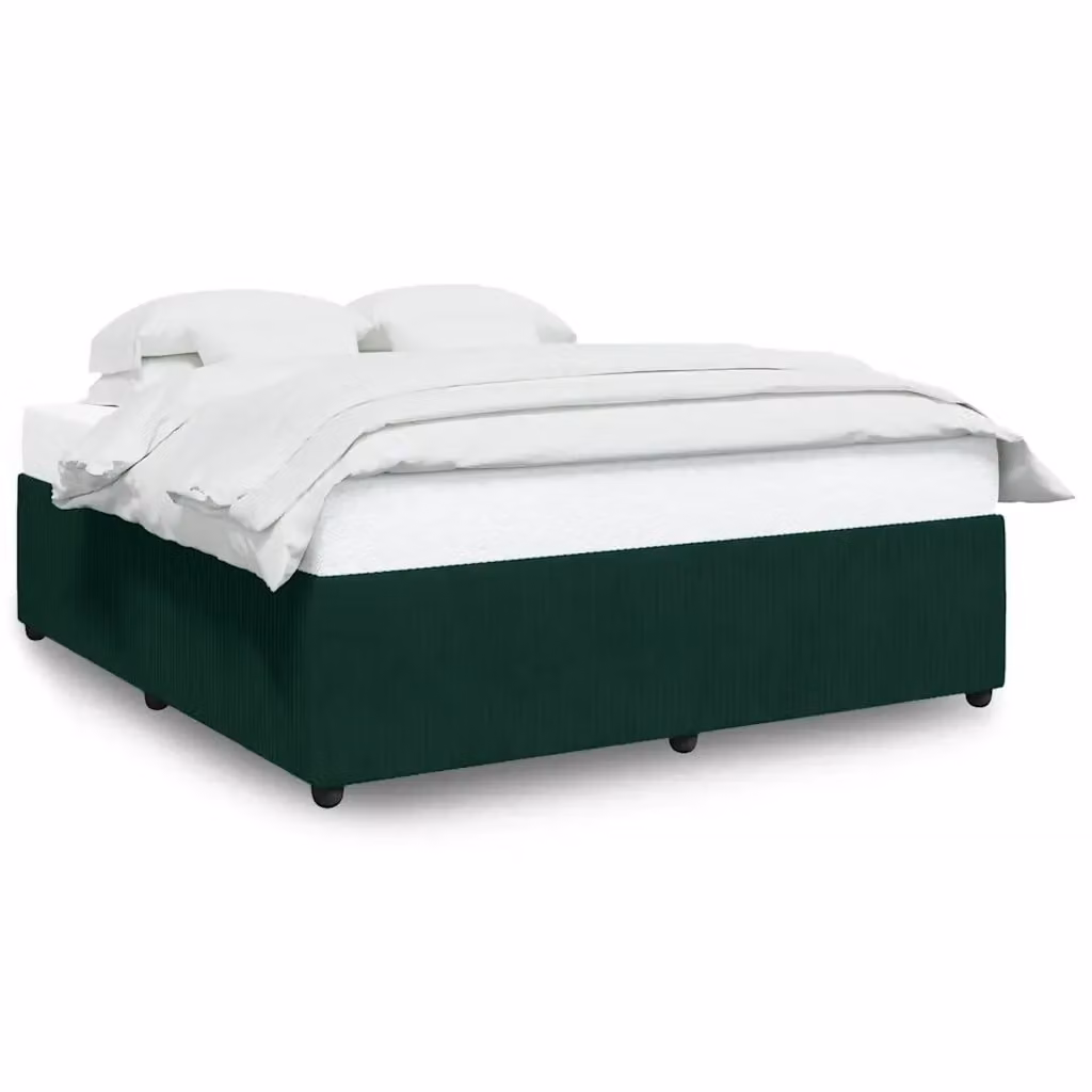 vidaXL Giroletto in Velluto Verde con Doghe in Legno L: 180 cm, P: 200 cm – 2