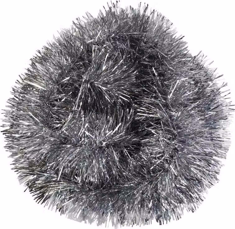 Catena per albero di Natale in lamina metallica argentata da 2 m - Goliath