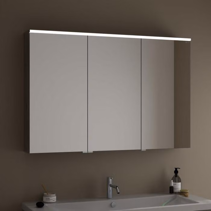 Armadietto specchio burgbad Eqio, con illuminazione a LED integrata, 120 cm, versione sinistra
