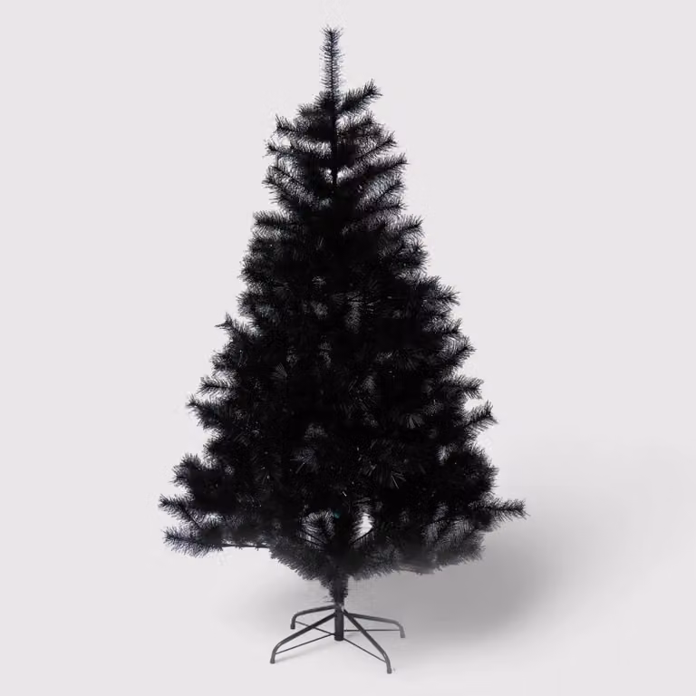 Albero di Natale nero artificiale da addobbare