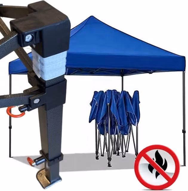 Gazebo 3x3m blu certificato IGNIFUGO SENZA laterali pieghevole portatile estendibile richiudibile estensibile acciaio per fiere eventi stand chiosco tenda tendone mercato mercatino