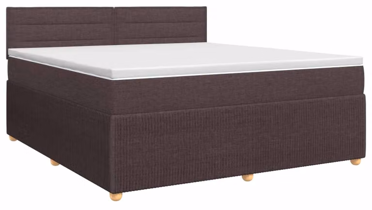 Letto a molle con materasso marrone scuro 140 x 190 cm in tessuto