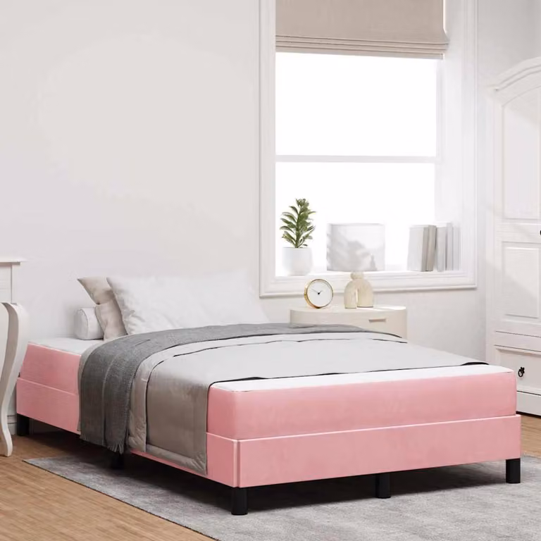 Maison Exclusive - Letto boxspring con materasso Rosa 120 x 200 cm Tessuto