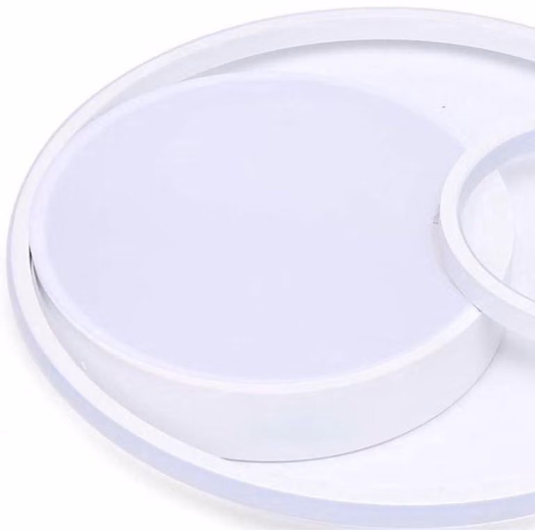 Plafoniera da 55W - Lampada LED rotonda - Luce bianca fredda - Realizzata in ferro e acrilico - Adatta per bagno e soggiorno