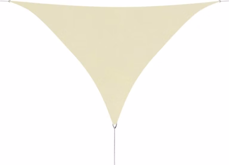 The Living Store Tenda da sole in tessuto Oxford triangolare 5x5x5 m Crema