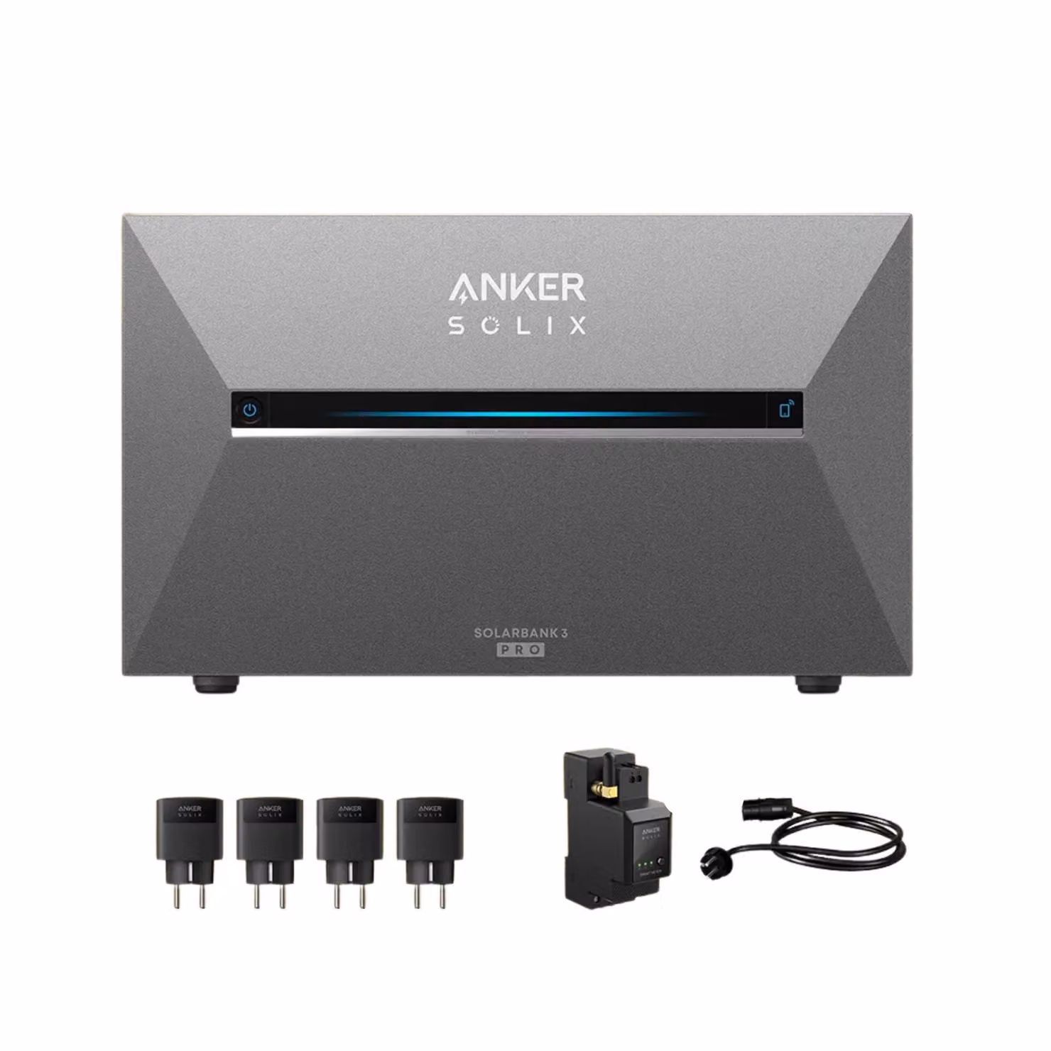 Accumulo per la centrale elettrica da balcone, Anker SOLIX Solarbank 3 E2700 Pro 2688Wh incl. contatore e spine intelligenti Anker per la centrale elettrica da balcone