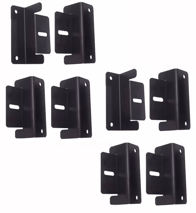 Kit di 8 supporti per pannelli solari, in alluminio, a forma di angolo "Z", colore nero