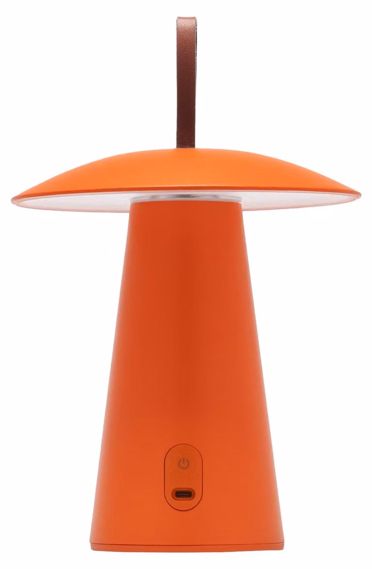 Lampada da tavolo a LED, forma a fungo, dimmerabile, arancione, per interni ed esterni