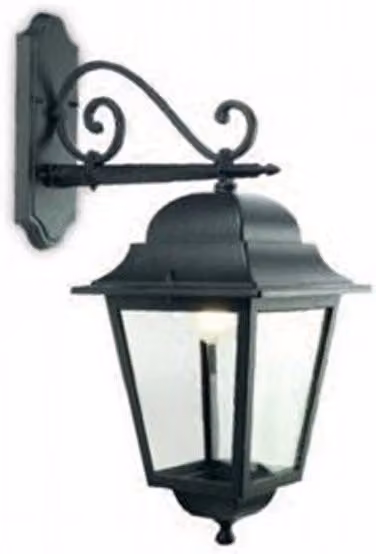 Applique In Basso Esterno Contemporanea Mito Alluminio E Vetro Nero 1 Luce E27