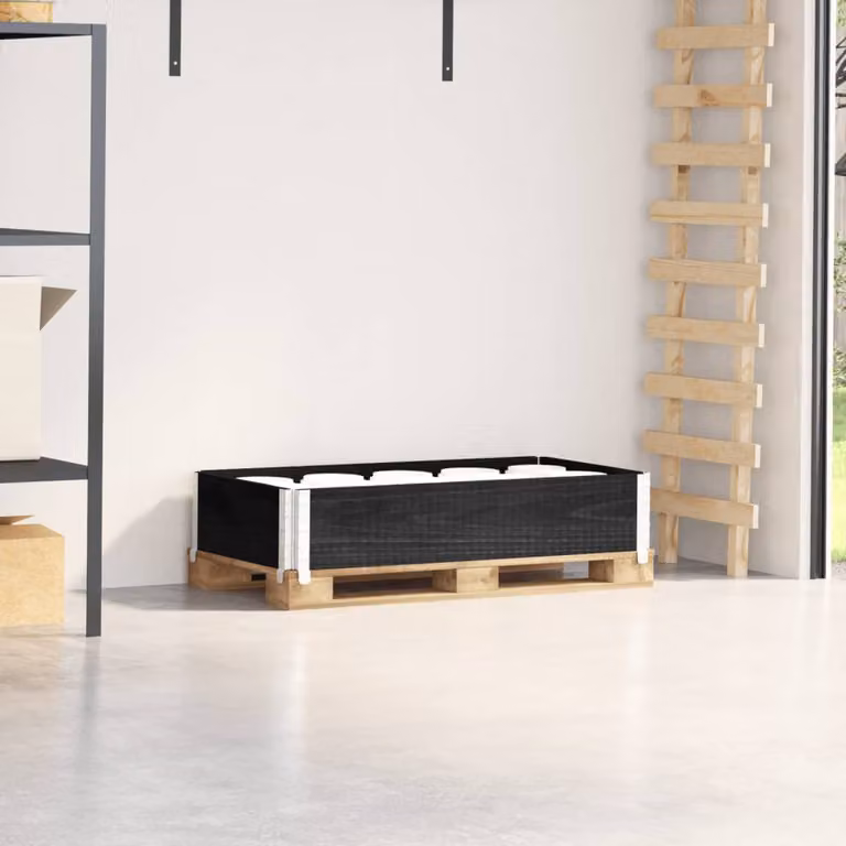 Parete per pallet vidaXL in legno massello di pino, colore nero, 100 x 50 cm