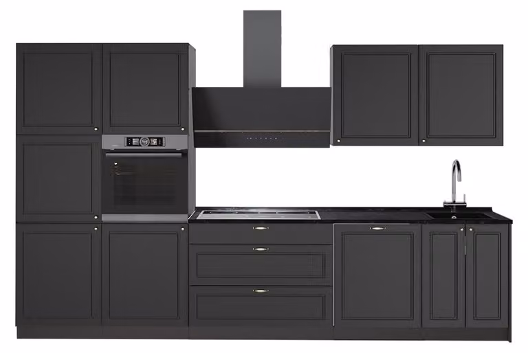 Cucina componibile Vicco Fame-Line Oro-antracite rustico/Antracite 340 cm, PL Antracite, Model 64549