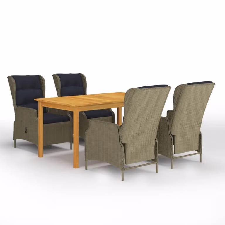Maison Exclusive - Set da pranzo da giardino a 5 pezzi, marrone