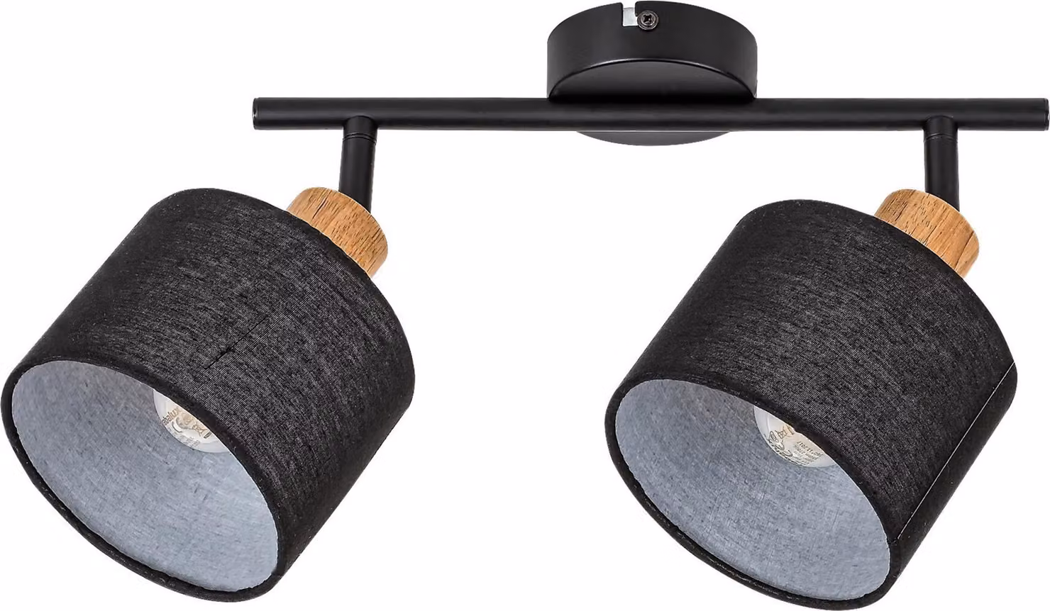 Rabalux 3245 Faretto da soffitto a 2 luci Miguel, E14 in legno, marrone-nero, stile industriale