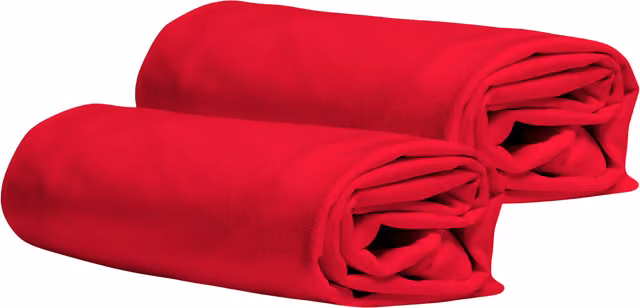 DaunenStep Set di 2 federe copricuscino in jersey Vivacolor colore rosso con chiusura a zip