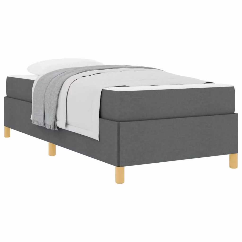 Struttura del letto imbottita vidaXL in tessuto grigio con legno, L 100 x P 200 x H 203 cm – 2