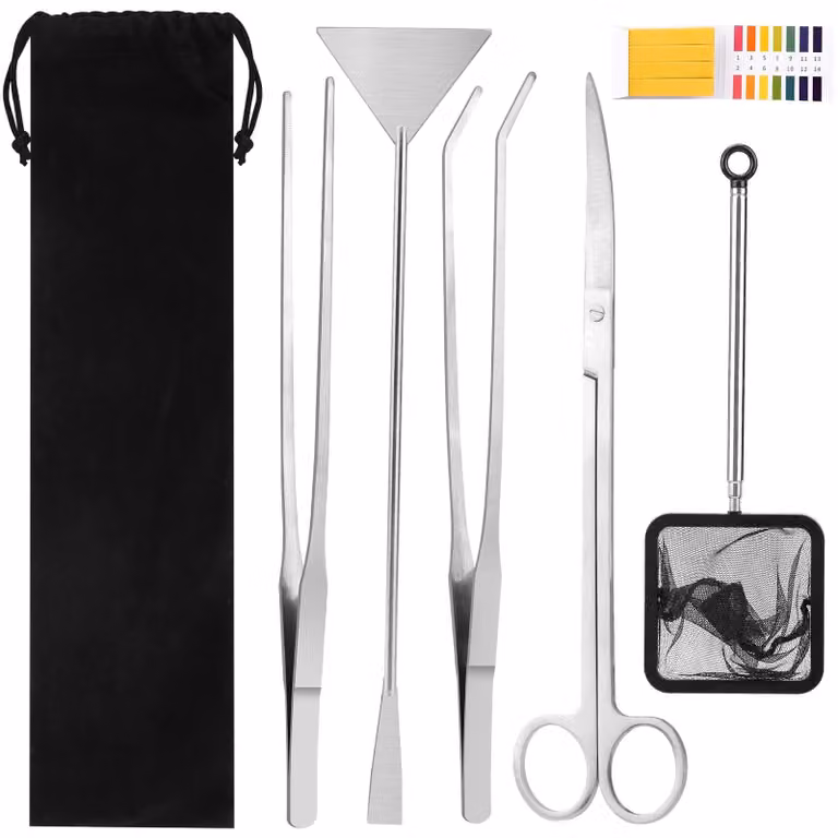 Set di 7 strumenti in acciaio inossidabile per l'acquascaping